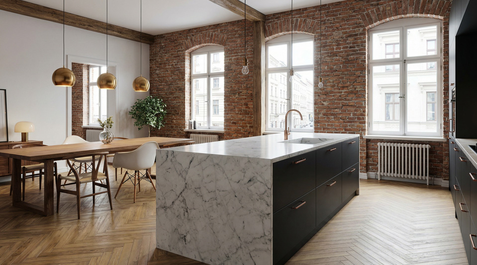 Moderne Küche Altbau