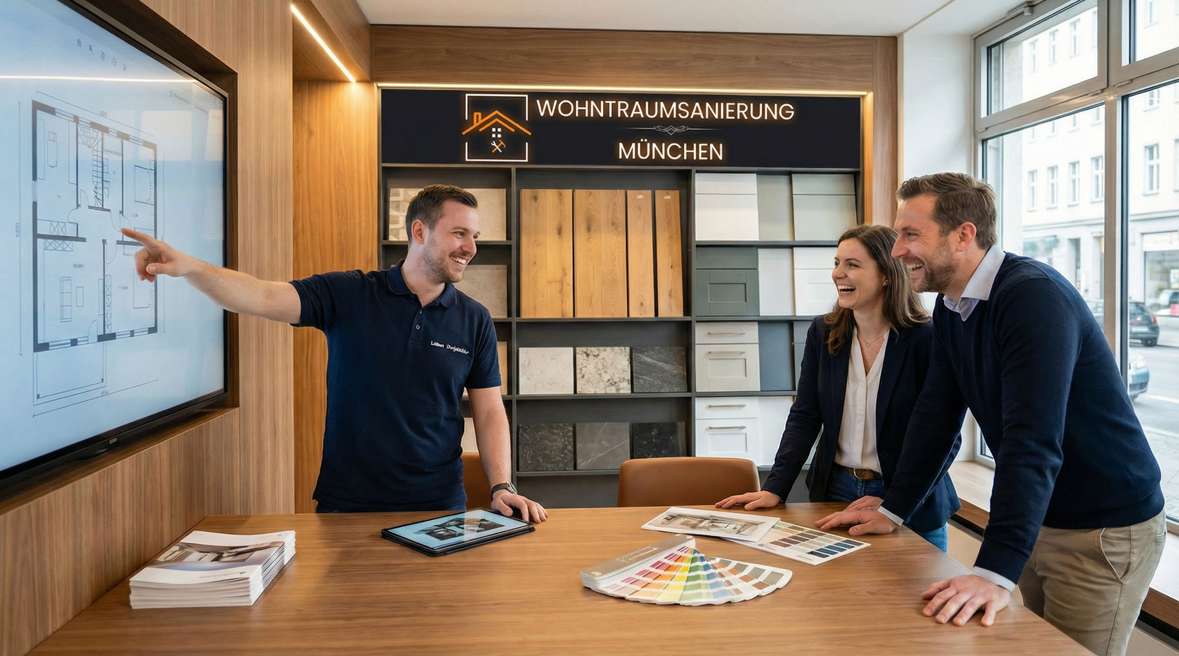 Teilsanierung München – Illustration eines modernisierten Wohnraums, KI-generiertes Bild